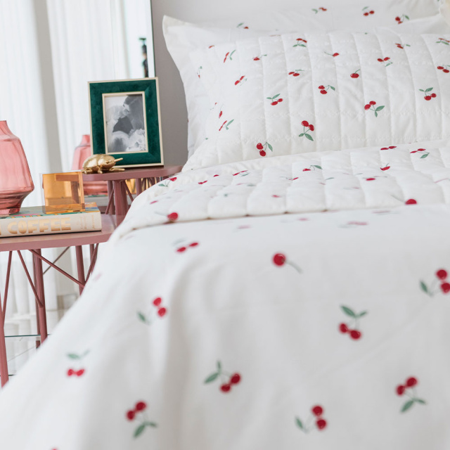 Capa de Edredom (Duvet) Dupla Face 200 Fios Queen Jazz Estampado Cereja - Marina