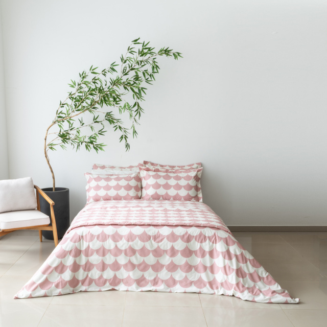 Capa de edredom (Duvet) King Percalle Estampado Percal 200 fios 100% Algodão - Scale Rose