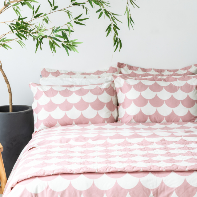 Capa de edredom (Duvet) King Percalle Estampado Percal 200 fios 100% Algodão - Scale Rose