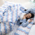 Capa de edredom (Duvet) King Percalle Estampado Percal 200 fios 100% Algodão - Wave Blue