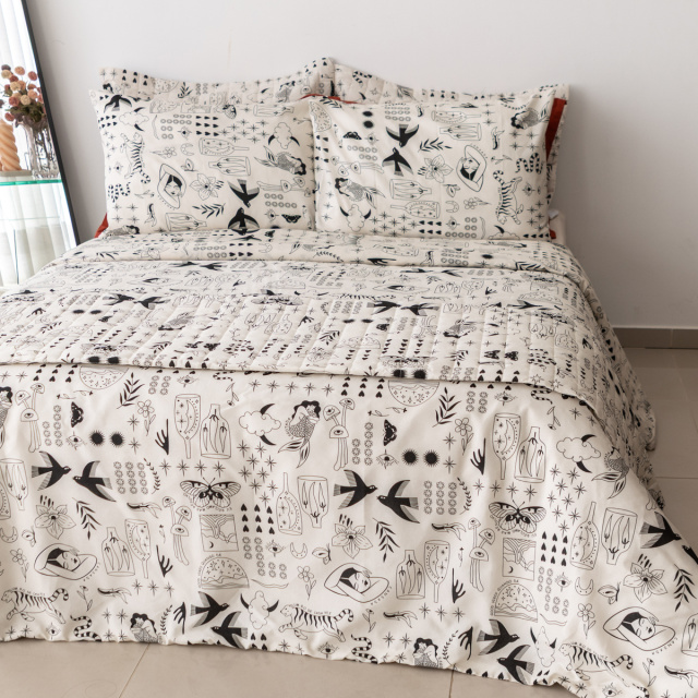 Capa de Edredom (Duvet) Percal 150 Fios Algodão Dupla Face King Coleção Essencialle Boho Soul - Marina