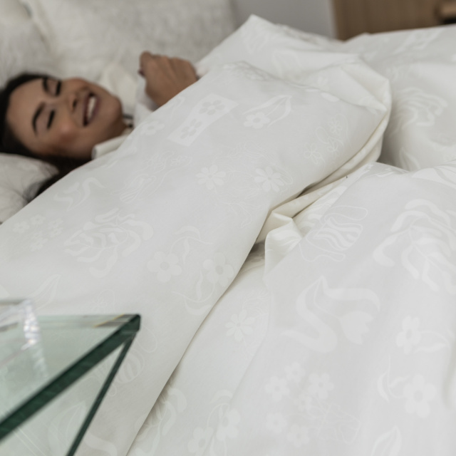 Capa de edredom (Duvet) Queen Percalle Estampado Percal 200 fios 100% Algodão - All white