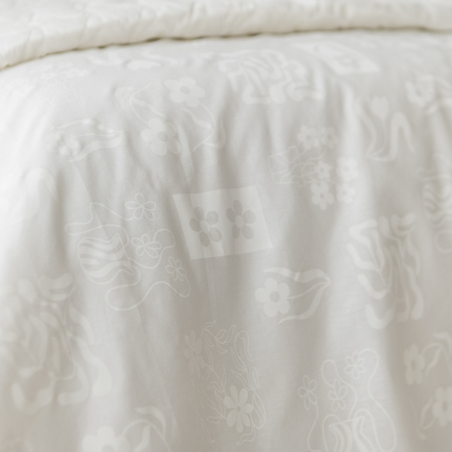 Capa de edredom (Duvet) Queen Percalle Estampado Percal 200 fios 100% Algodão - All white