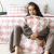 Capa de edredom (Duvet) Solteiro Percalle Estampado Percal 200 fios 100% Algodão - Scale Rose