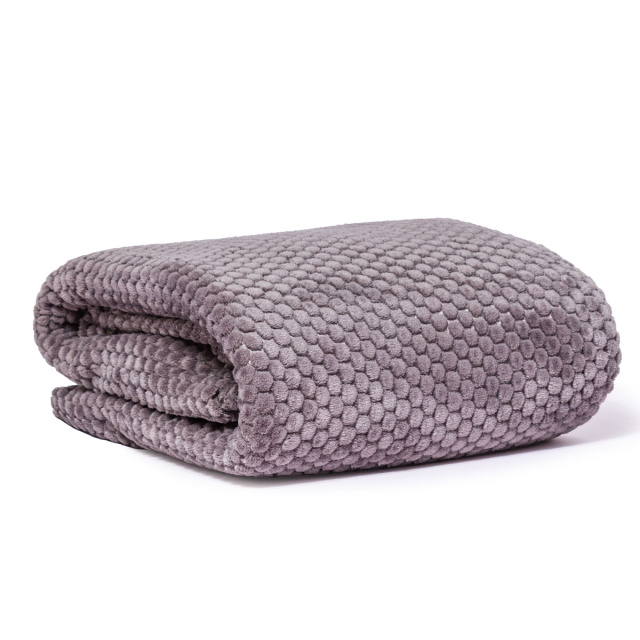 Cobertor Aveludado Com Relevos Manta Soft Touch Flannel Jaquard 2,2 x 2,5m Cinza - Marina