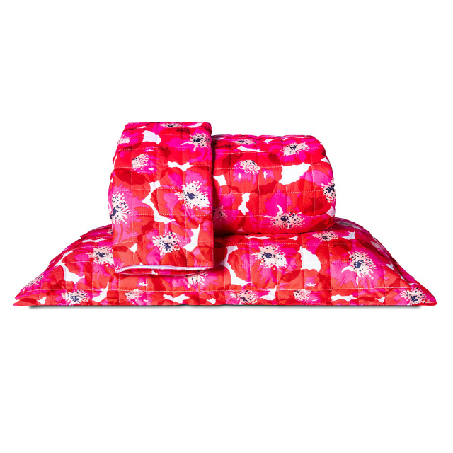 Cobre leito 200 Fios Casal Padrão 3 peças Jazz Estampado Maxi Floral Pink - Marina