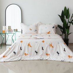 Cobre leito 200 Fios Estampado King 3 Peças Jazz Cachorrinhos - Marina