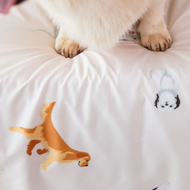 Cobre leito 200 Fios Estampado King 3 Peças Jazz Cachorrinhos - Marina
