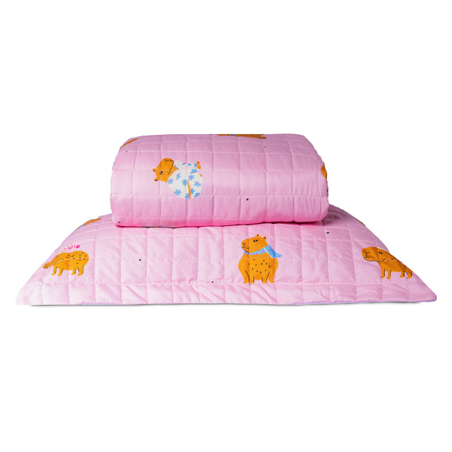 Cobre leito 200 Fios Solteiro 2 peças Jazz Estampado Capivara - Marina