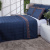 Cobre Leito Bordado Percal 200 fios Queen 3 peças Royalle Azul Marinho - Marina