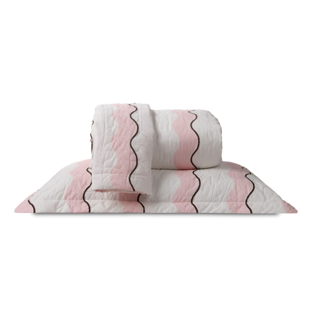 Cobre Leito Casal 3 peças Percalle Estampado Percal 200 fios 100% Agodão - Wave Rose