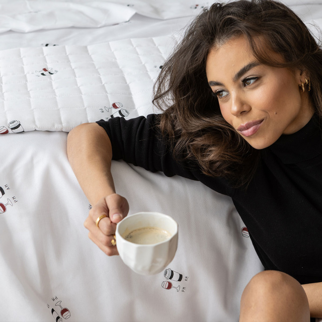 Cobre Leito Percal 150 Fios Algodão Casal Padrão 3 Peças Coleção Essencialle Café ou Vinho? - Marina