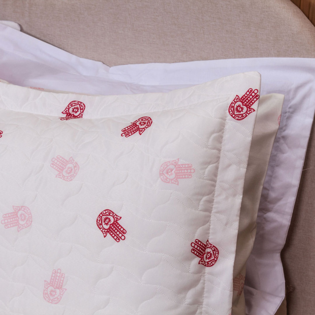 Cobre Leito Percal 150 Fios Algodão Casal Padrão 3 Peças Coleção Essencialle Mão de Fátima - Marina