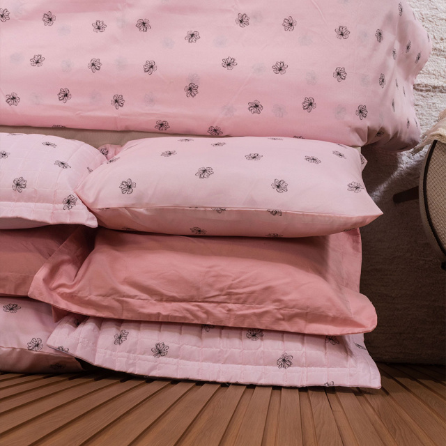 Cobre Leito Percal 150 Fios Algodão King 3 Peças Coleção Essencialle Flor de Hibísco - Marina