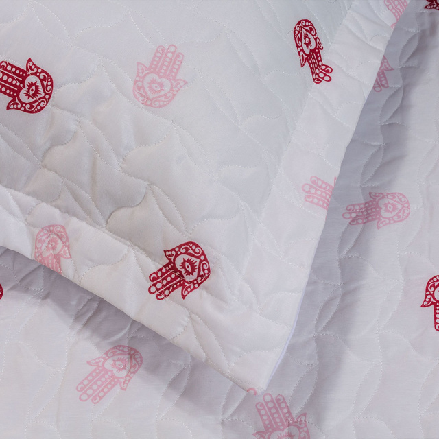 Cobre Leito Percal 150 Fios Algodão King 3 Peças Coleção Essencialle Mão de Fátima - Marina