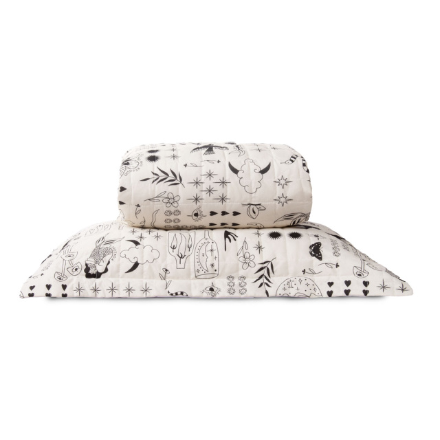 Cobre Leito Percal 150 Fios Algodão Solteiro 2 Peças Coleção Essencialle Boho Soul - Marina