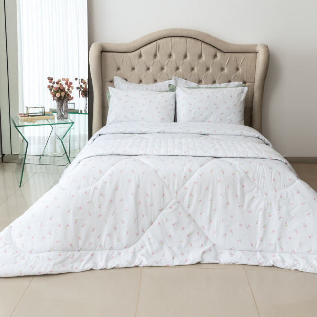 Cobre leito Percal 180 Fios Algodão 3 Peças Queen Coleção Classic Condessa - Marina
