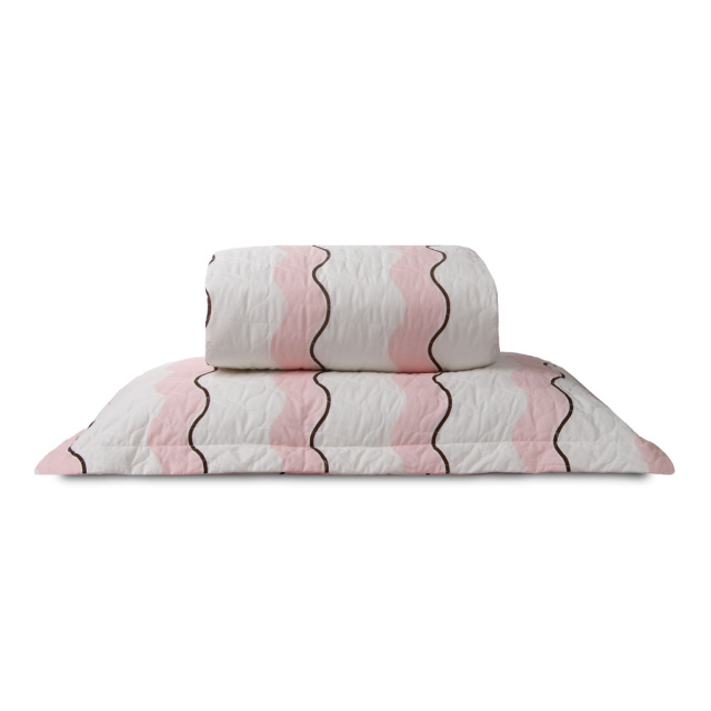 Cobre Leito Solteiro 2 peças Percalle Estampado Percal 200 fios 100% Agodão - Wave Rose