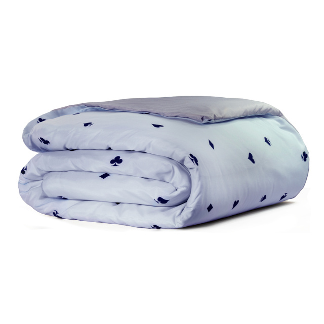 Coordenado 3 Peças Capa Duvet King Percal 150 Fios Algodão (Capa Duvet + Fronha) Coleção Essencialle Baralho - Marina