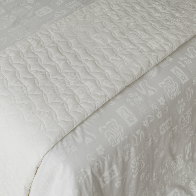Coordenado 4 peças Solteiro Percal 200 Fios 100% Algodão (Cobre Leito + Jogo de lençol) Percalle All White