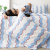 Coordenado 6 Peças Casal Padrão Percal 200 Fios 100% Algodão (Cobre Leito + Jogo de lençol) Percalle Wave Blue