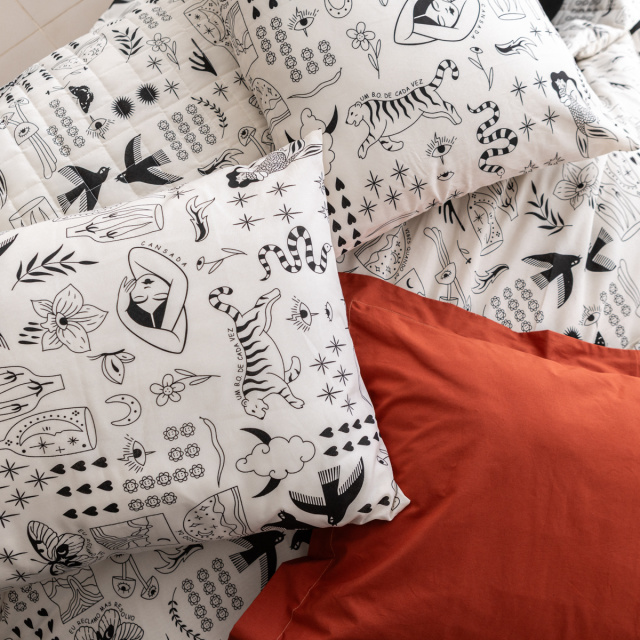 Coordenado 6 Peças King Percal 150 Fios Algodão (Cobre Leito + Jogo de lençol) Essencialle Boho Soul - Marina