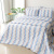 Coordenado 6 Peças King Percal 200 Fios 100% Algodão (Cobre Leito + Jogo de lençol) Percalle Wave Blue
