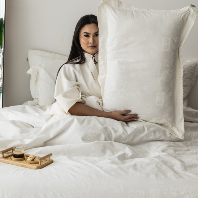 Coordenado 6 Peças Queen Percal 200 Fios 100% Algodão (Cobre Leito + Jogo de lençol) Percalle All White
