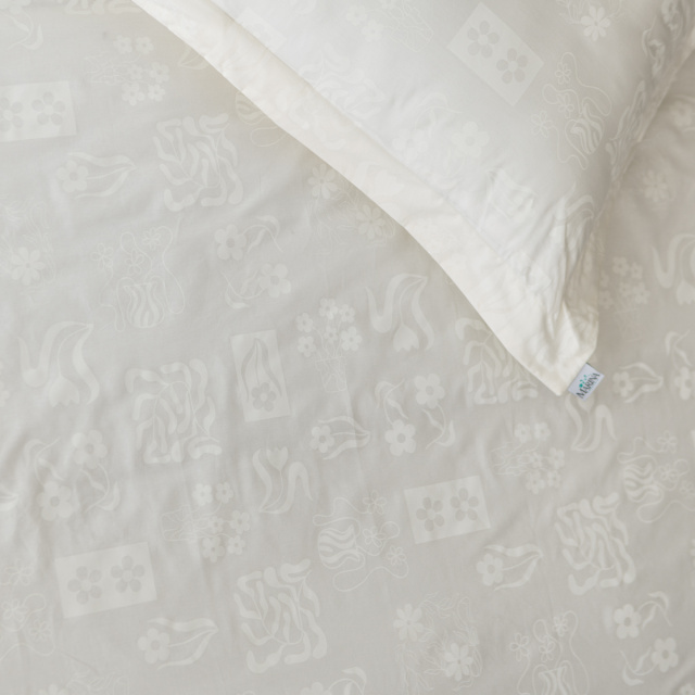 Coordenado 6 Peças Queen Percal 200 Fios 100% Algodão (Cobre Leito + Jogo de lençol) Percalle All White