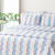 Coordenado 7 Peças Casal Padrão (Cobre Leito + Jogo de lençol) Percal 200 Fios 100% Algodão Percalle - Wave Blue