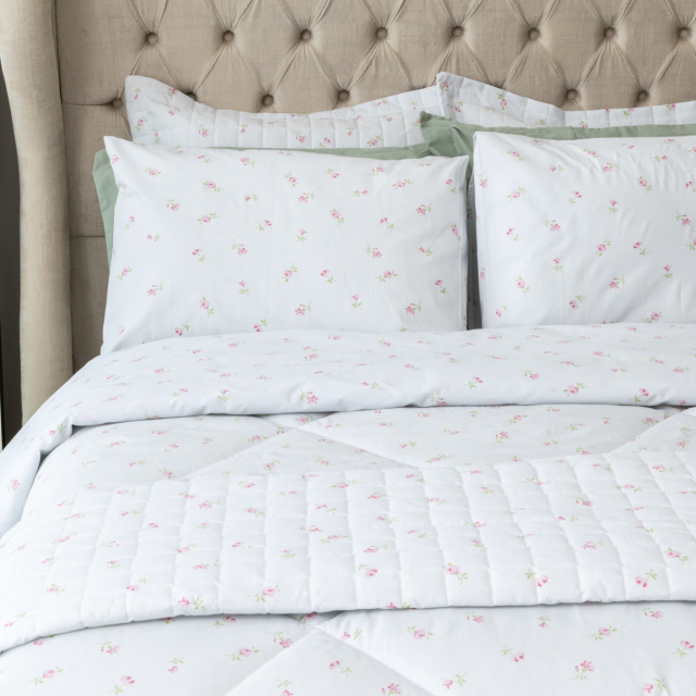 Coordenado 8 Peças Completo Casal Padrão Percal 180 Fios Algodão Coleção Classic Condessa - Marina