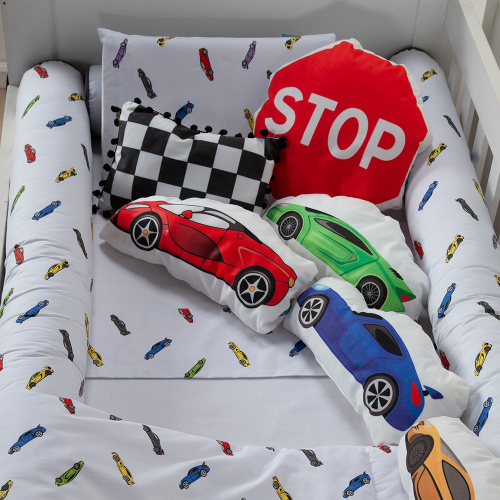 Edredom Berço/Mini Cama Moderninhos 100% Algodão Percal  Racing Cars