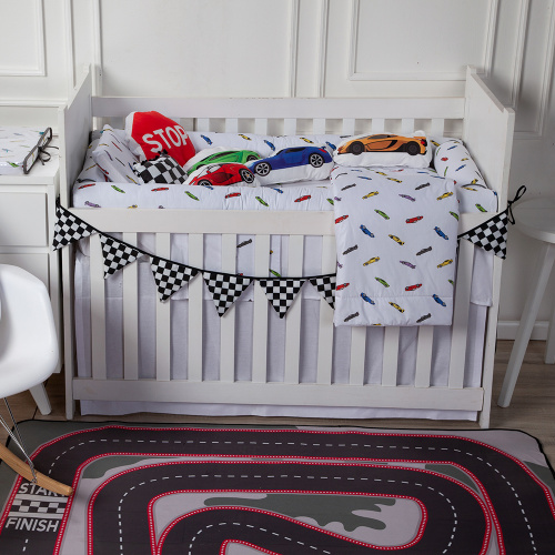 Edredom Berço/Mini Cama Moderninhos 100% Algodão Percal  Racing Cars