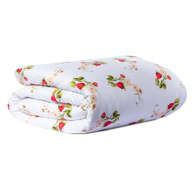 Edredom Casal Padrão 200 Fios Dupla Face (Capa Duvet + Refil) Jazz Estampado Flor de Morango - Marina