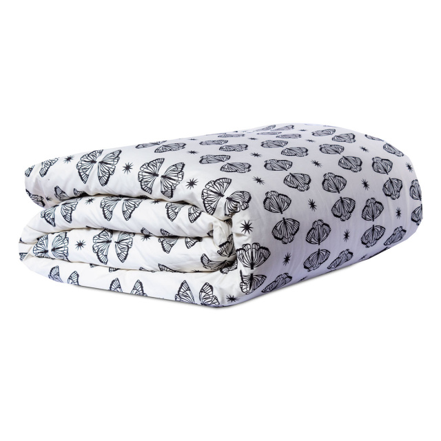 Edredom King 200 Fios Dupla Face (Capa Duvet + Refil) Jazz Estampado Borboleta Boho - Marina