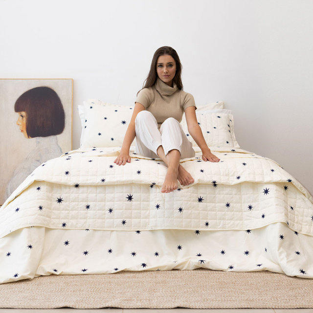 Edredom King 200 Fios Dupla Face (Capa Duvet + Refil) Jazz Estampado Constelação - Marina