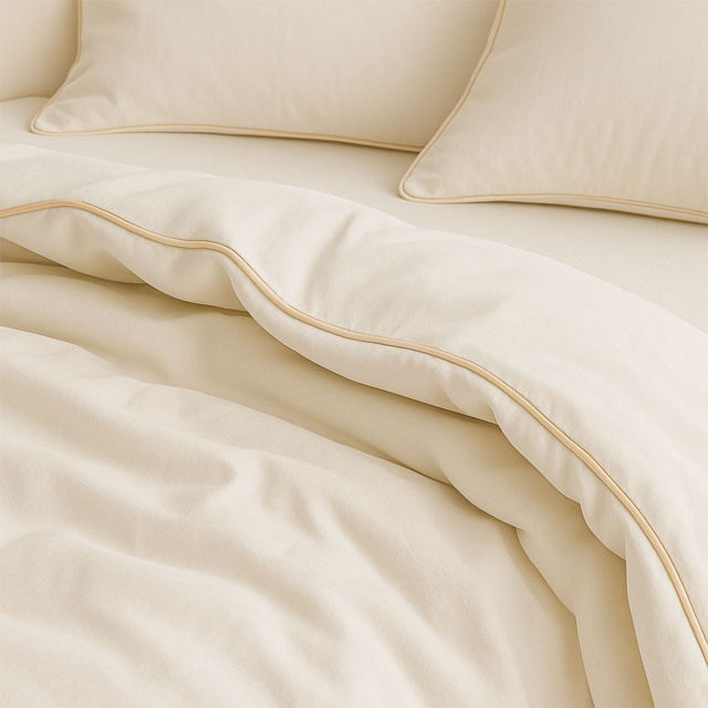 Edredom King Liso 100% Algodão Percal 200 fios Dupla Face com vivo Colorlife (Capa Duvet + Refil) Off White - Marina