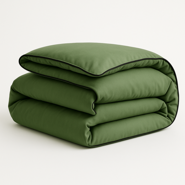 Edredom King Liso 100% Algodão Percal 200 fios Dupla Face com vivo Colorlife (Capa Duvet + Refil) Verde - Marina