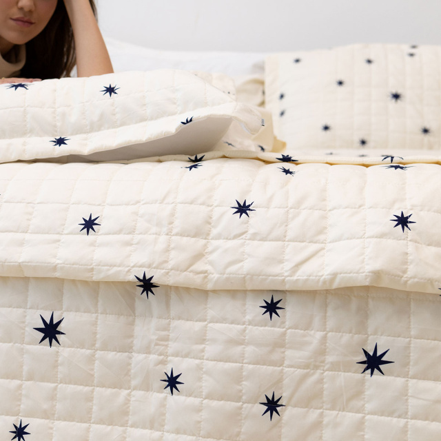 Edredom Queen 200 Fios Dupla Face (Capa Duvet + Refil) Jazz Estampado Constelação - Marina