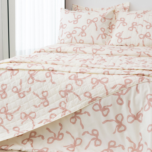 Edredom Queen 200 Fios Dupla Face (Capa Duvet + Refil) Jazz Estampado Laços - Marina