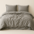 Edredom Queen Liso 100% Algodão Percal 200 fios Dupla Face com vivo Colorlife (Capa Duvet + Refil) Cinza - Marina