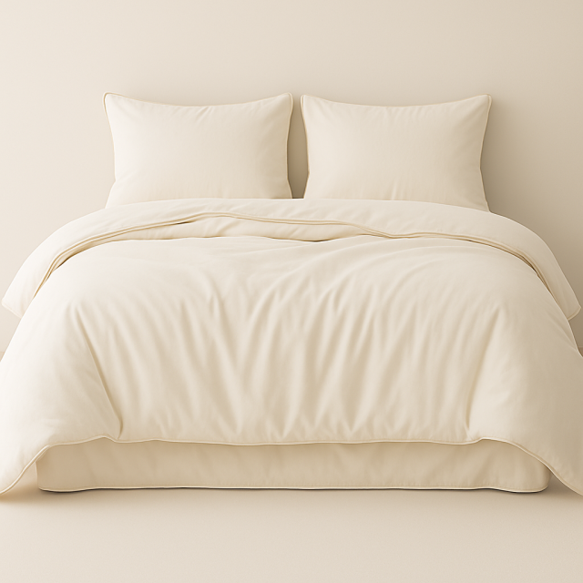 Edredom Queen Liso 100% Algodão Percal 200 fios Dupla Face com vivo Colorlife (Capa Duvet + Refil) Off White - Marina