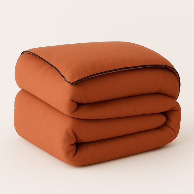 Edredom Queen Liso 100% Algodão Percal 200 fios Dupla Face com vivo Colorlife (Capa Duvet + Refil) Terracota - Marina