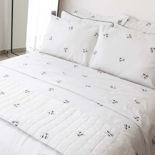 Edredom Queen Percal 150 Fios Algodão (Capa Duvet + Refil) Coleção Essencialle Café ou Vinho? - Marina