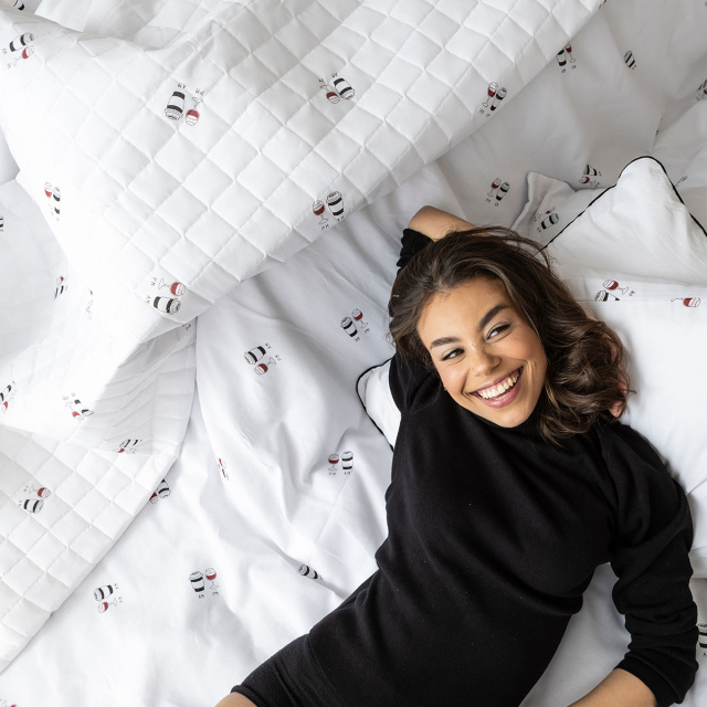 Edredom Queen Percal 150 Fios Algodão (Capa Duvet + Refil) Coleção Essencialle Café ou Vinho? - Marina