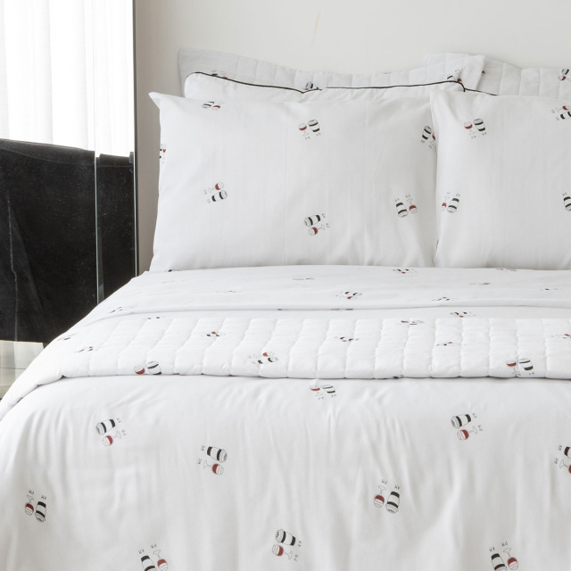 Edredom Queen Percal 150 Fios Algodão (Capa Duvet + Refil) Coleção Essencialle Café ou Vinho? - Marina