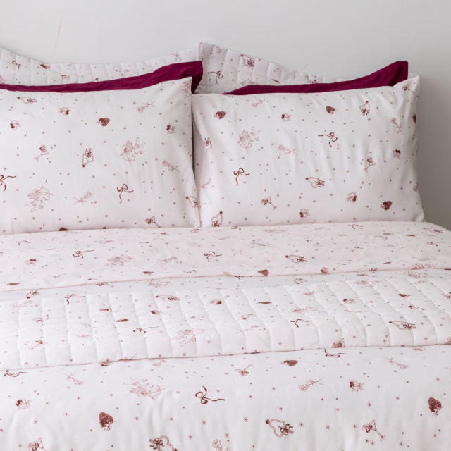 Edredom Queen Percal 150 Fios Algodão (Capa Duvet + Refil) Coleção Essencialle Love - Marina