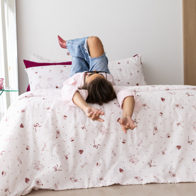 Edredom Queen Percal 150 Fios Algodão (Capa Duvet + Refil) Coleção Essencialle Love - Marina