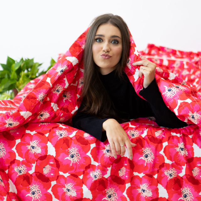 Edredom Solteiro 200 Fios Dupla Face (Capa Duvet + Refil) Jazz Estampado Maxi Floral Pink - Marina