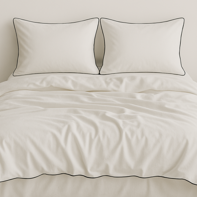 Edredom Solteiro Liso Percal 200 fios 100% Algodão Dupla face com vivo Colorlife (Capa Duvet + Refil) Branco - Marina